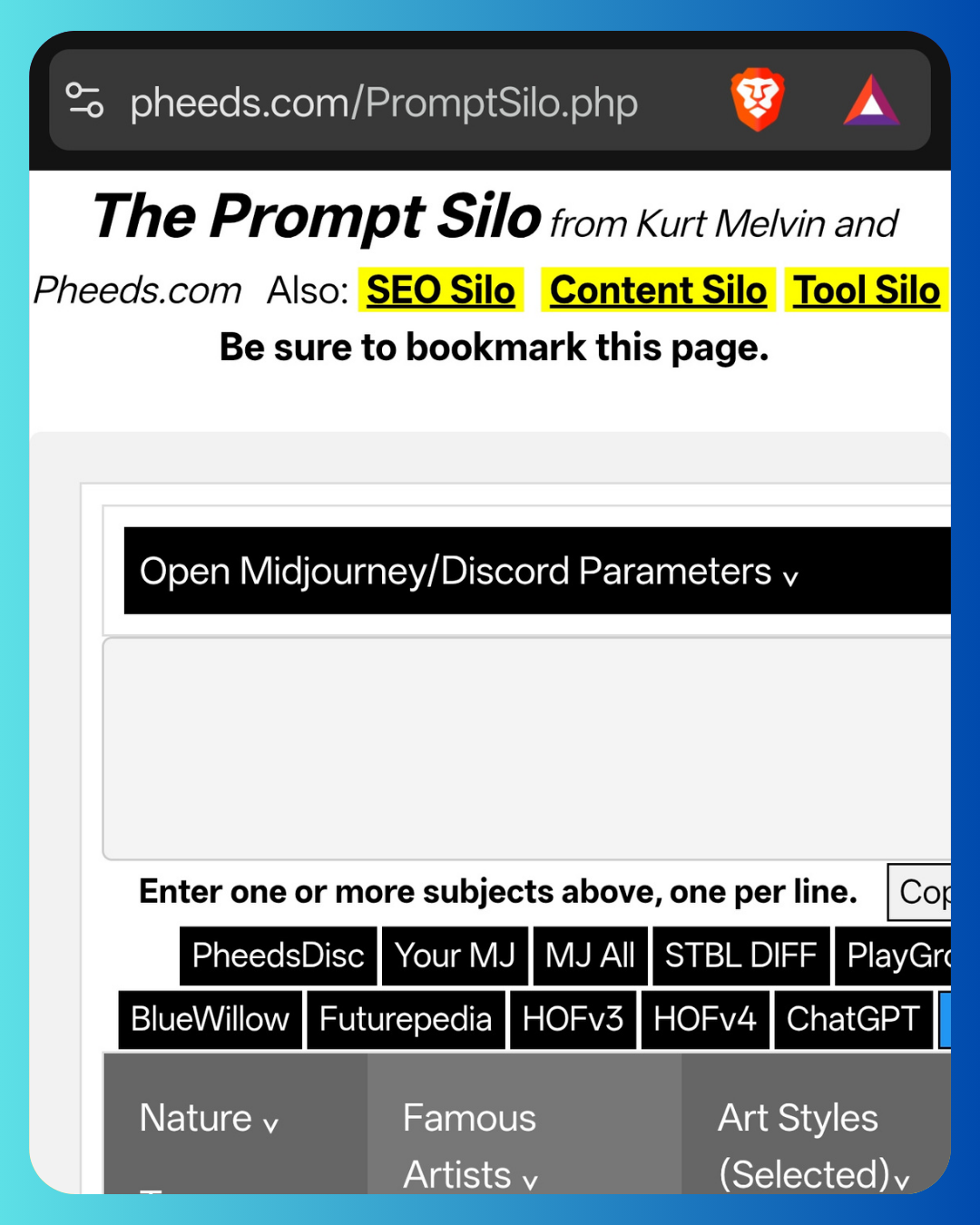 Pheeds Prompt Silo